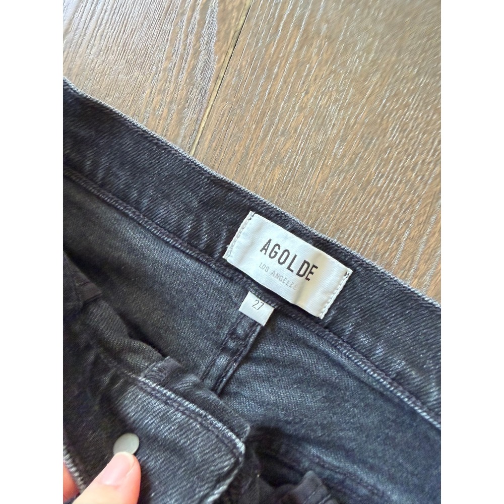 Agolde Pinch Waist Skinny Jeans Womens in Black Size 27 (P1) - Picture 2 of 7